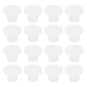 MECCANIXITY Silicone Rubber Solid Plug Soft Flexible Stoppers T-Shaped Silicone Plugs for 5.8-5.9mm Hole Translucent White 16 Pieces