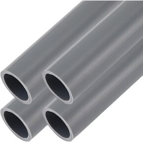 OLYCRAFT 2 قطعة PVC أنابيب مستديرة صلبة 13.8 بوصة WhiteSmoke أنابيب مستديرة مجوفة 1.6 بوصة OD 1.4 بوصة ID أنابيب بلاستيكية صلبة مستديرة أنابيب صلبة لأنابيب المياه كابل كم السباكة المنزلية