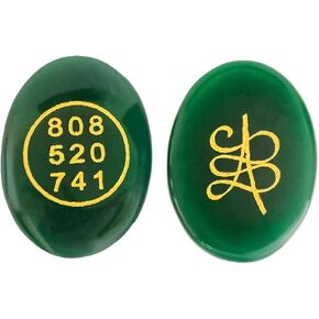 Green Jade Zibu Coin Crystal Quartz Stone Zibu Symbol Money Magnet Crystal for Wallet, Harmony, Reiki Healing.