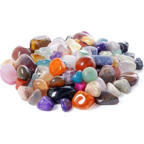 Marrywindix 72 Pcs Polished Stone Set Polished Multicolor Crystal Stone Set Healing Crystal Natural Carved Palm Worry Stone Chakra Reiki Balancing for Healing Reiki Meditation Vase Filler Home Decor