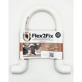 Flex to Fix Sprinkler Repair System/Quick Full-Pressure Repair of Broken PVC Pipe in Seconds! 3/4 INCH, white