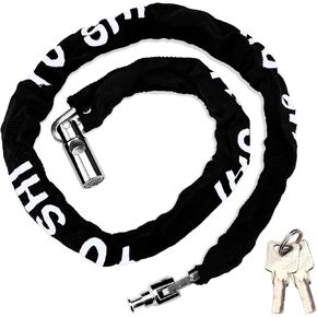 Bike Chain Lock, Bicycle Lock with 2 Keys, Bike Locks Heavy Duty Anti Theft, Bike Lock Chains for Motorbikes, Trucks, Iron Gates, Trolleys, Scooters (Black)