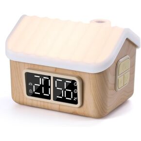 WILIT Kids Alarm Clock with Touch Night Light,Fairy House-Shaped Digital Alarm Clock,Sleep Training,Sunrise Wake-Up Light,Snooze,Timer,Birthday Gifts for Kids