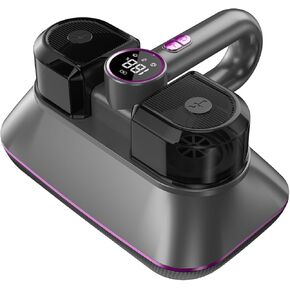 Mattress Vacuum Bed Vacuum Cleaner with UV-C Light & Ultrasonic Quintuple Tech, 13Kpa Suction, Cordless Handheld Vacuum for Dust & Pet Hair - Dark Gray