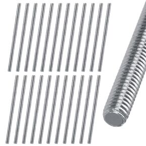 24Pcs M6 x 100mm 304 Stainless Steel Fully Threaded Rods, Threaded Rods Bar Studs, Right Hand Threaded Long Threaded Screw, Fits for Anchor Bolts, Hangers, U-Bolts