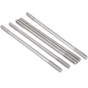 YXQ M4x90mm Push Rod Double End Thread Stud Tight Adjustable 304 Stainless Steel Silver Tone (24Pcs)