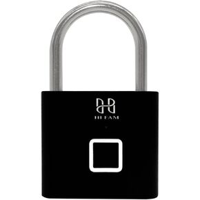 HIFAM Fingerprint Padlock, Smart Padlock, Biometric Lock for Locker, Biometric Padlock with Type C Rechageable, Suitable for Gym Locker, School, Sports, Storage (Black)