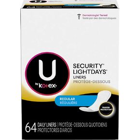 Kotex Lightdays Liners Regular, 64 ea ( Pack of 8)