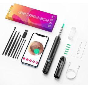 Ear Wax Removal Tool, Ear Cleaner Visual Ear Wax Remover with Cell Phone Connection, Ear Wax Removal Kit 1080P HD Camera