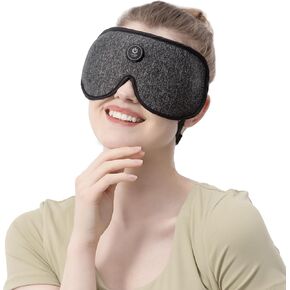 uncn Heated Eye Mask for Dry Eyes, Cordless Eye Mask with Built-in 2500mAh Battery, Eye Warm Compress with Washable Cover, Blackout for Travel