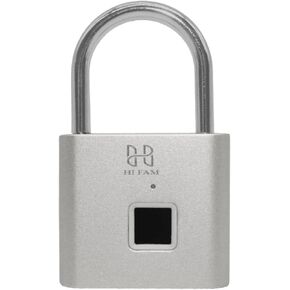 HIFAM Fingerprint Padlock, Smart Padlock, Biometric Lock for Locker, Biometric Padlock with Type C Rechageable, Suitable for Gym Locker, School, Sports, Storage (Black)
