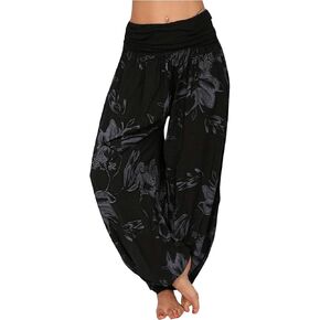 GORGLITTER Women's Floral Wide Leg Yoga Harem Pants Baggy Boho Loose Hippie Pants