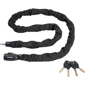 VEVOR Bike Chain Lock, 5.91 Ft Combination Bicycle Chain Lock with 4 Keys, Heavy Duty Anti-Theft High Security Bike Locks, Perfect for Bike, Motorcycle, Scooter, Bicycle, Door, Fence or Gate, 10mm
