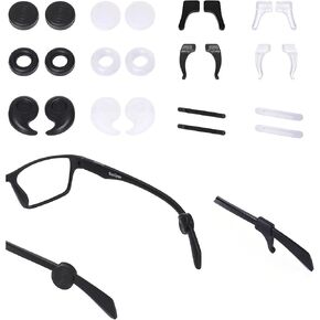 20 Pairs Eyeglass Ear Grips,Anti-Slip Eyeglass Ear Grips Hook Silicone Elastic Eyeglasses Temple Tips Sleeve Retainer