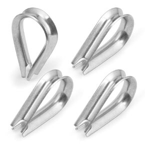 M2 Wire Rope Thimble, 304 Stainless Steel Thimble for 1/16-3/32 Inch Diameter Wire Rope, 24 Pieces