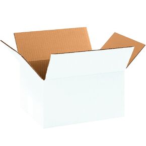 BOX USA B1186RW100PK Corrugated Boxes, 11 1/4" L x 8 3/4" W x 6" H, White (Pack of 100)