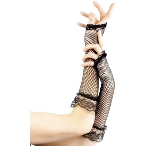 Smiffys 80s Fingerless Short Lace Gloves