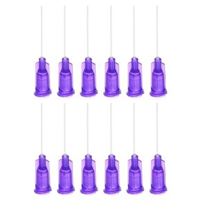 uxcell 20 Pcs 21G Plastic Dispensing Needles, 1" PP Glue Needle Tube Blunt Luer Lock Tips with PP Flexible Needle for Liquid Glue Gun, Deep Purple