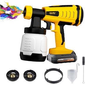 Mellif Cordless HVLP Paint Sprayer Gun Compatible with DeWalt 20V MAX Battery, with 2.0Ah Battery & Charger, Brushless, 800ML, 3 Nozzles, 3 Spray Patterns for Home Interior Exterior, House Painting