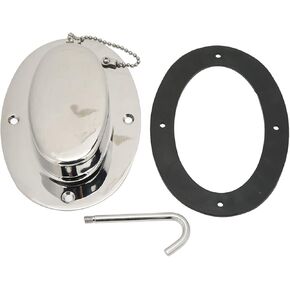 Chain Deck Pipe,304 Stainless Steel Chain Deck Pipe with Rubber Gasket 6.32x4.47in Base 4.3x2.31in Hole Marine Yacht Accessories