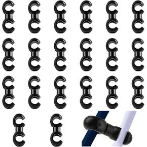 20PCS Bike Cable Clasps, Bike Brake Cable Clips S Style Clips, Bike Cable Guide Clips for Brake Lines MTB Bike Road Bicycle (Black)