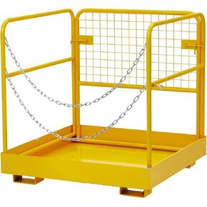 PioneerWorks Forklift Safety Cage 36"x36" for 1 or 2 People, Forklift Man Basket 1200 Lbs, Foldable Forklift Work Platform for Changing Lights, Painting, Roof Repair, Tree Service