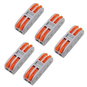 smseace 25 Pcs Lever Wire Conductor Compact Connectors Button clamp Quick Terminal Block for 2 Circuit Inline Splices 28-12 AWG