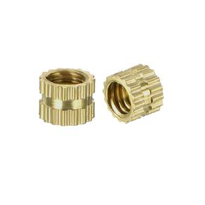 uxcell Knurled Insert Nuts - 50Pcs M3 x 6mm Length x 5mm OD Female Thread Brass Threaded Insert Embedment Nut for 3D Printer