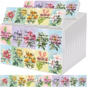 Colarr 100 Pack Christian and Appreciation Pocket Tissues Travel Packs Gifts Bulk 3 Ply Facial Tissues Individual Pack with Motivational Quotes for Wedding Church (Sketch Floral)