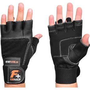Gym Weight Lifting Fitness Gloves with Flexible Thin Padding, Enhanced Palm Wrist Support for Men Women Exercise Pull ups Workout Rowing and Cycling (Pair)