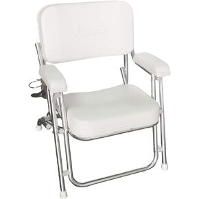 MARINE CITY Stainless Steel Portable Folding Cushioned Comfortable Boat Deck Beach Chair with Foam Padding for Marines – Boats – Yachts – Ships (Pack of 1)