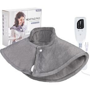 NALONE Heating Pad for Neck and Shoulders and Back, 10ft Extra Long Cord Electric Heated Pads, Machine Washable, Menstrual Heated Pad, Auto Shut-Off, 4 Timer, Moist Heat Modes,Dark