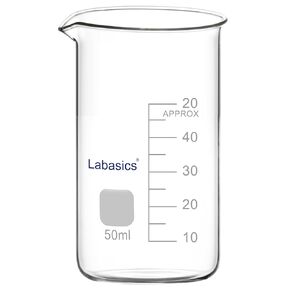 Glass Tall Beaker, Borosilicate Glass Graduated Tall Form Griffin Beaker with Pouring Spout, 1 Pack, 250 ml