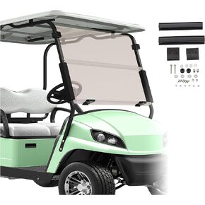 ECOTRIC Tinted Windshield Compatible with 1994-2013 EZGO TXT/Medalist Gas or Electric Models Golf Cart Windshield Folding Down Impact Resistant Windshield
