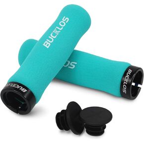 BUCKLOS Single Lock on Bike Handlebar Grips - Bicycle Foam Sponge Handle Bar Anti-Slip Comfortable Shock-Absorbing Mountain Bike Grips for MTB, BMX, Scooter, Beach Cruiser, Folding Bike