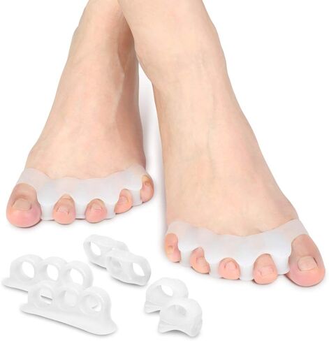 Toe Separator, 4 Pairs Gel Toe Spacers Bunion Corrector Silicone Toe Spreaders Hammer Toe Straightener for Hallux Valgus, Crooked Toes, Yoga Toes and Overlapping Toes Foot Pain Relief in Saudi Arabia
