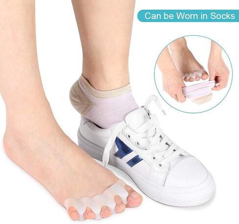 Toe Separator, 4 Pairs Gel Toe Spacers Bunion Corrector Silicone Toe Spreaders Hammer Toe Straightener for Hallux Valgus, Crooked Toes, Yoga Toes and Overlapping Toes Foot Pain Relief in Saudi Arabia