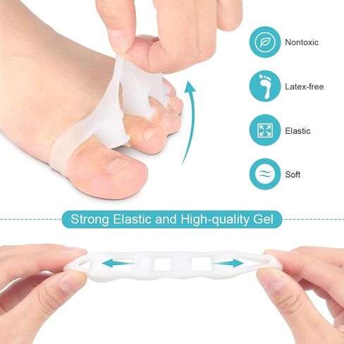 Toe Separator, 4 Pairs Gel Toe Spacers Bunion Corrector Silicone Toe Spreaders Hammer Toe Straightener for Hallux Valgus, Crooked Toes, Yoga Toes and Overlapping Toes Foot Pain Relief in Saudi Arabia