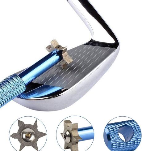 Golf Groove Sharpener Tool, Golf Club Groove Sharpener and Retractable Golf Club Brush, for Golfers, Practical Sharp and Clean Kits for All Golf Irons in Saudi Arabia