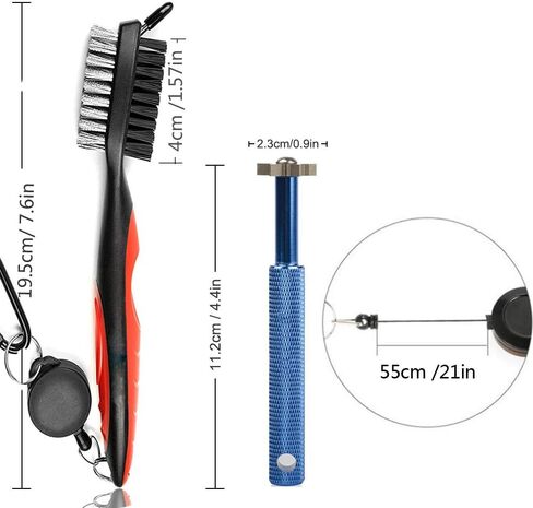 Golf Groove Sharpener Tool, Golf Club Groove Sharpener and Retractable Golf Club Brush, for Golfers, Practical Sharp and Clean Kits for All Golf Irons in Saudi Arabia
