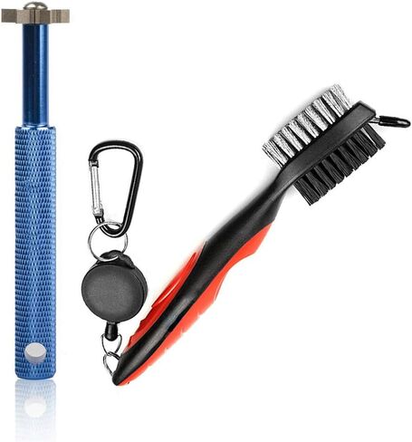 Golf Groove Sharpener Tool, Golf Club Groove Sharpener and Retractable Golf Club Brush, for Golfers, Practical Sharp and Clean Kits for All Golf Irons in Saudi Arabia