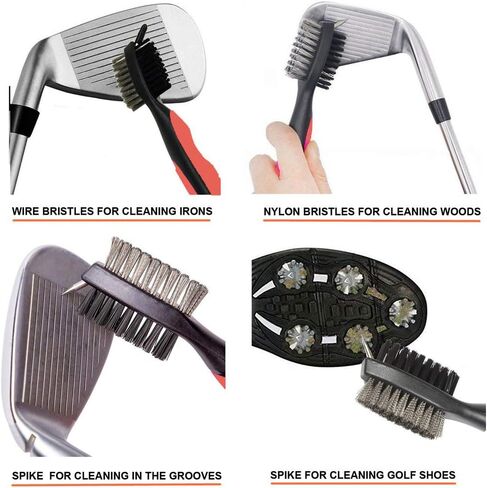 Golf Groove Sharpener Tool, Golf Club Groove Sharpener and Retractable Golf Club Brush, for Golfers, Practical Sharp and Clean Kits for All Golf Irons in Saudi Arabia