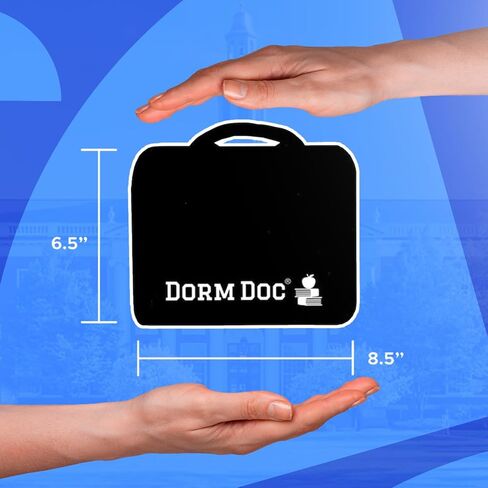 175 Piece Emergency First Aid Kit for College Students - Dorm Room Medical Kit with OTC Medicines and Bandages - Health Kit in Compact Zipper Case for School, Sports, Vehicle and Travel Blue in Kuwait