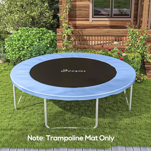 Soozier Trampoline Replacement Mat, Fits 14' Trampoline with 80 V-Hooks & 5.5" Springs, Trampoline Mat with 8 Rows of Stitching & Spring Pull Tool (Spring & Frame not Included) in Kuwait