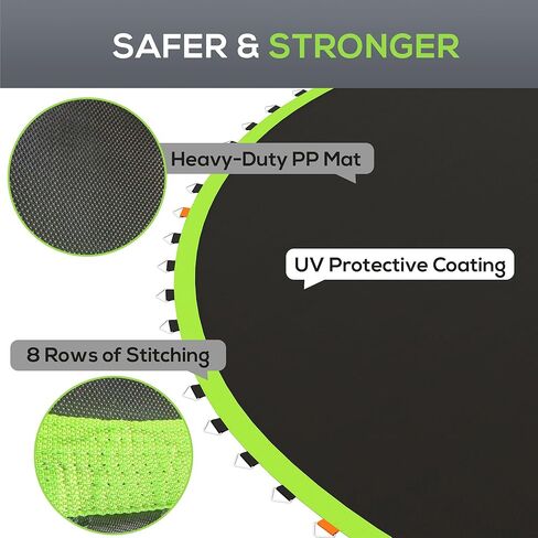 Soozier Trampoline Replacement Mat, Fits 14' Trampoline with 80 V-Hooks & 5.5" Springs, Trampoline Mat with 8 Rows of Stitching & Spring Pull Tool (Spring & Frame not Included) in Kuwait