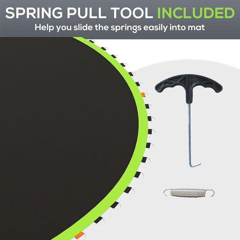 Soozier Trampoline Replacement Mat, Fits 14' Trampoline with 80 V-Hooks & 5.5" Springs, Trampoline Mat with 8 Rows of Stitching & Spring Pull Tool (Spring & Frame not Included) in Kuwait