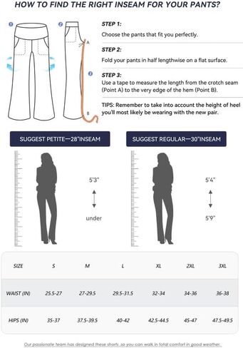 سراويل Soothfeel واسعة الساق للنساء، سراويل عمل اليوغا مع جيوب، سراويل رياضية عالية الخصر، سراويل صغيرة/طويلة 30 بوصة (أسود، XXL) in Kuwait