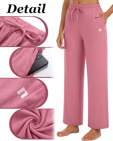 Neer 3 Pack Women's Wide Leg Palazzo Pants, Lounge High Waisted Pants Casual Pajama Bottoms Trouser with Drawstring Pockets in Kuwait