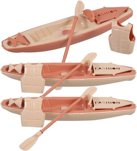 Toyvian 3pcs Plastic Boats Ornaments 19.5cm Kayak Toy Paddle Canoe Model for Birthday Cake Decoration, Office Table Decor in Saudi Arabia