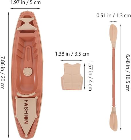 Toyvian 3pcs Plastic Boats Ornaments 19.5cm Kayak Toy Paddle Canoe Model for Birthday Cake Decoration, Office Table Decor in Saudi Arabia